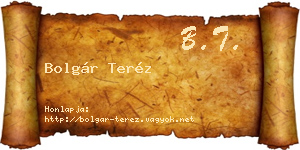 Bolgár Teréz névjegykártya